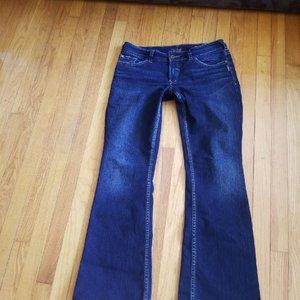 SILVER SUKI BOOT CUT DISTRESSED JEANS SIZE 32